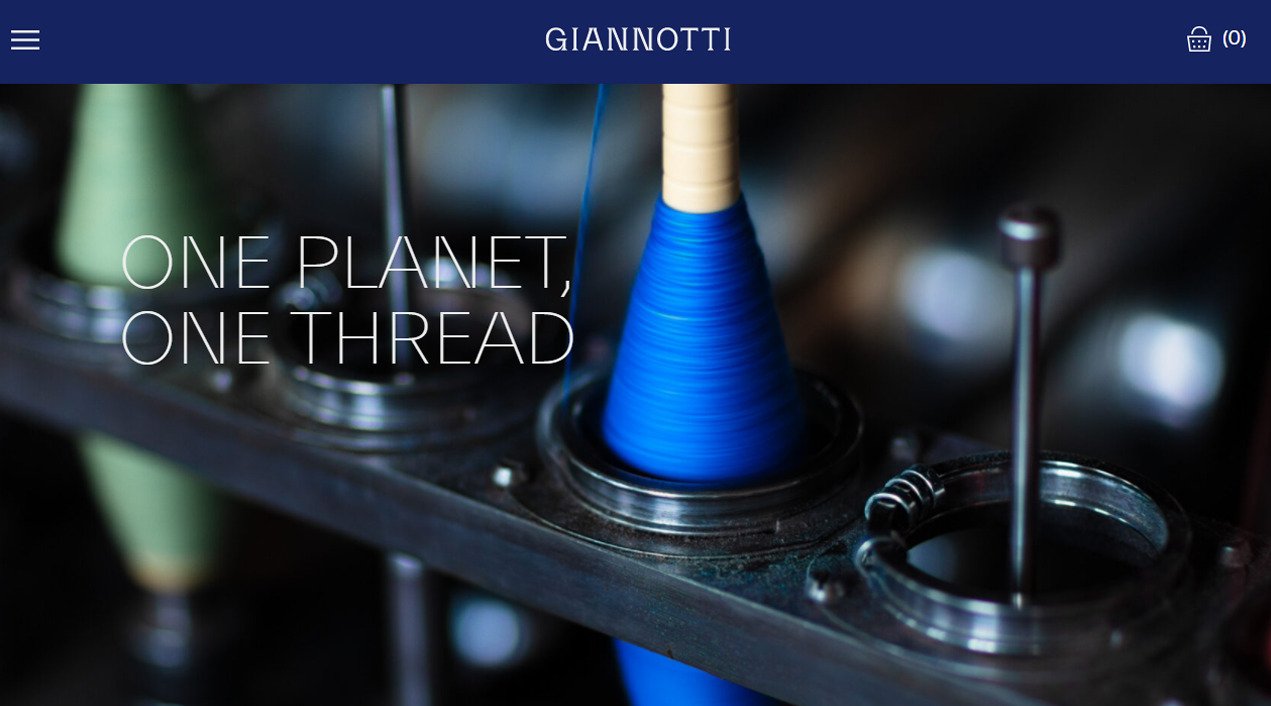 Page d'accueil de la boutique Giannotti Monaco, avec sa navigation et son visuel principal