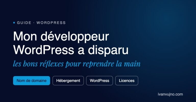 mon developpeur wordpress a disparu