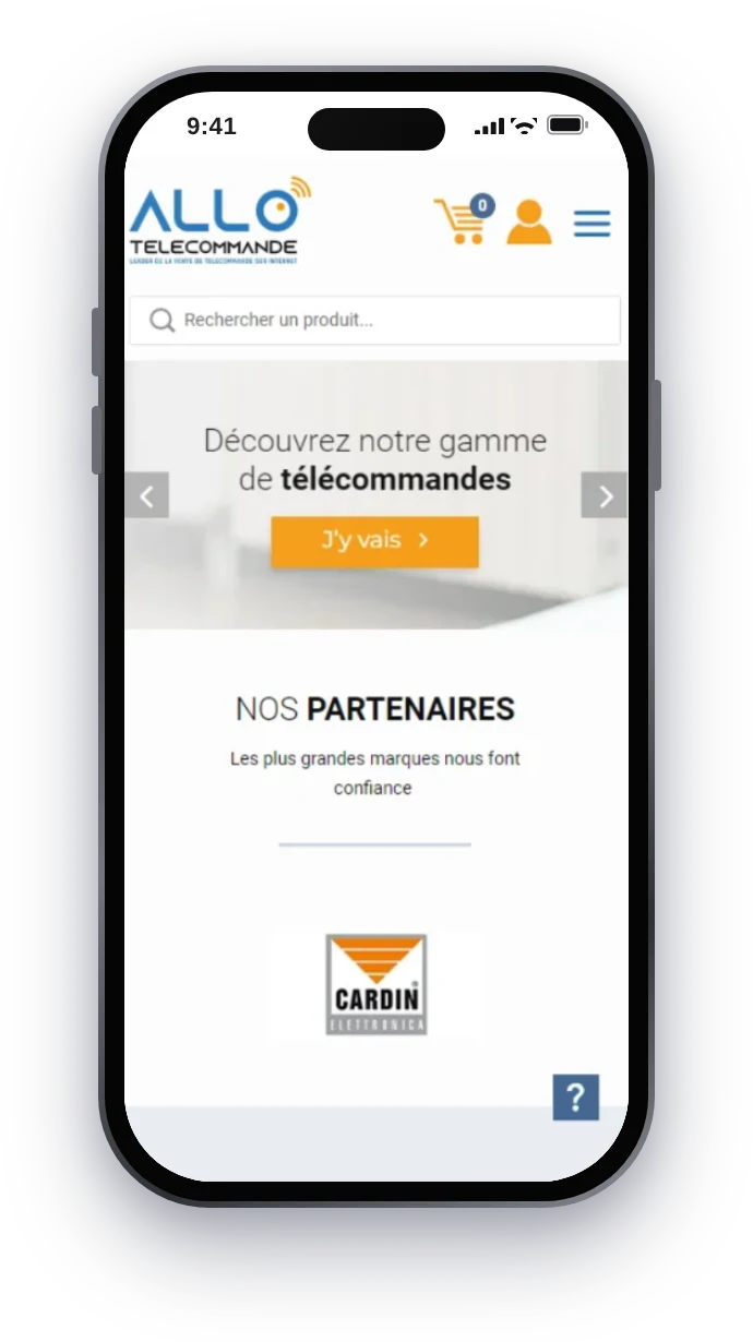 AlloTelecommande, page d’accueil sur mobile