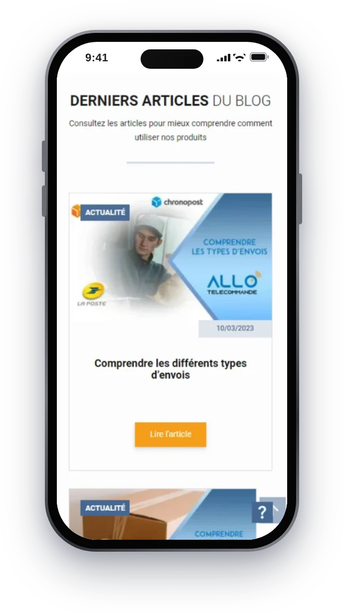 AlloTelecommande, articles du blog sur mobile