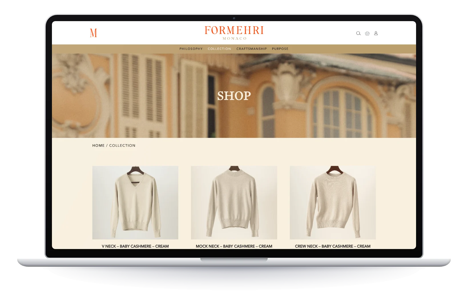 Formehri, boutique sur ordinateur