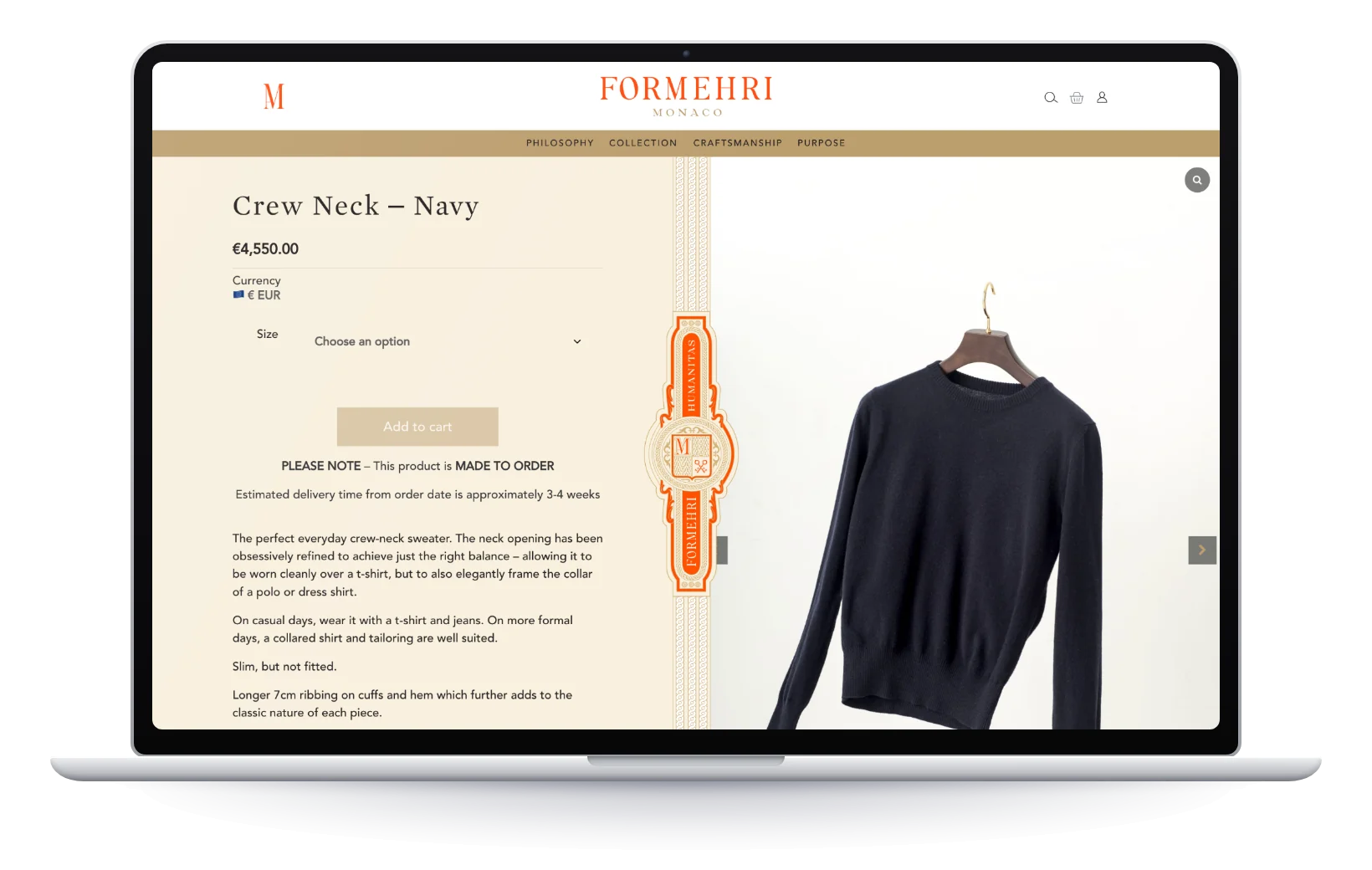 Formehri, fiche produit sur ordinateur