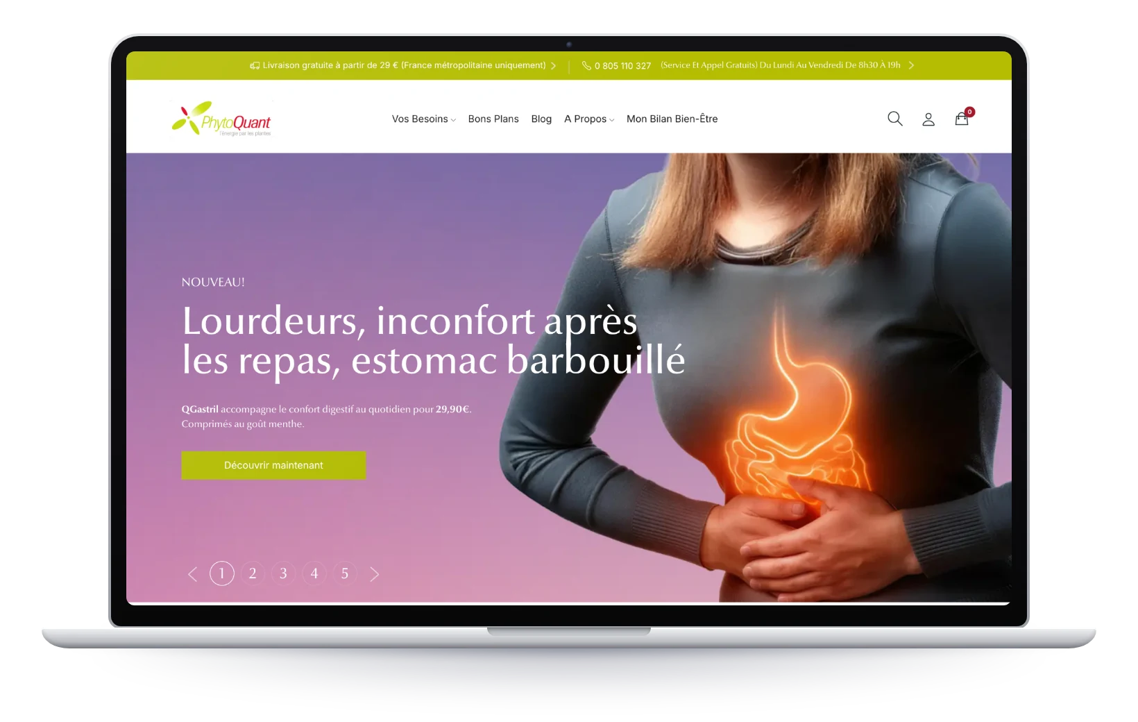 PhytoQuant, home page on desktop