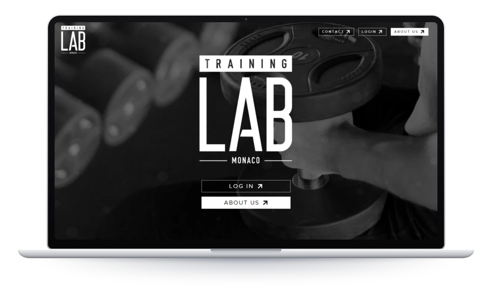 Training Lab, home page on desktop